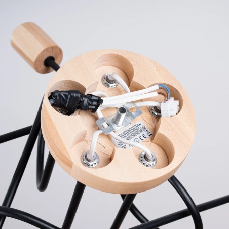 Lámpara laramo negro 5 luces