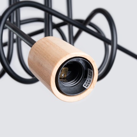 Lámpara laramo negro 5 luces