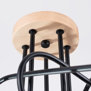 Lámpara laramo negro 5 luces