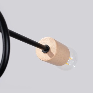 Lámpara laramo negro 5 luces