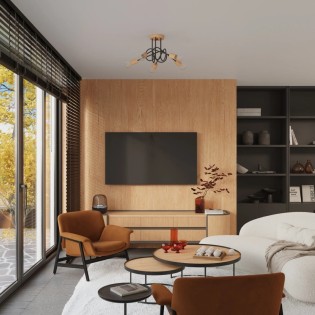 Lámpara laramo negro 5 luces