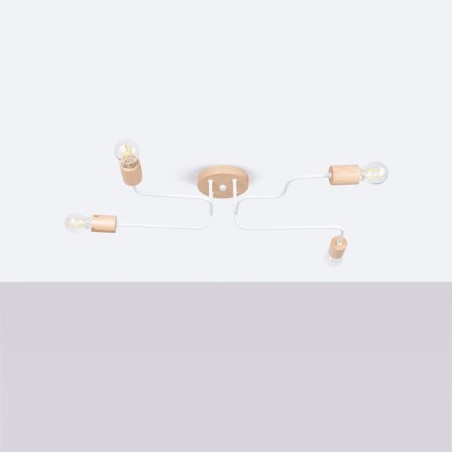 Lámpara Zano blanco, 4 luces