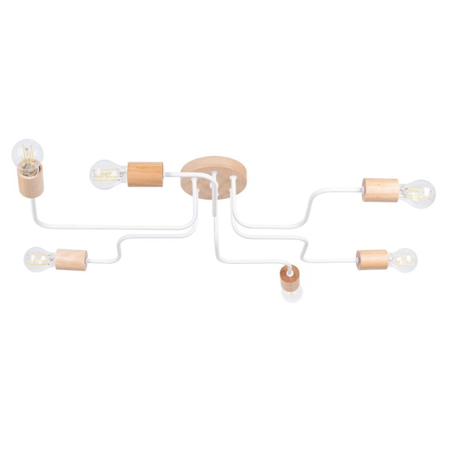 Lámpara Zano blanco, 6 luces