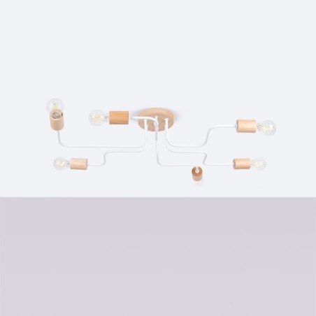 Lámpara Zano blanco, 6 luces