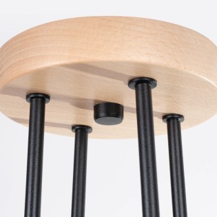 Lámpara Zano negro, 4 luces