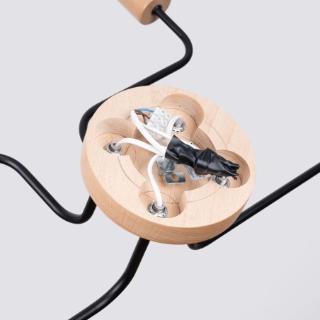 Lámpara Zano negro, 4 luces