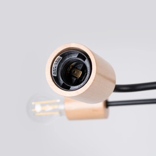 Lámpara Zano negro, 4 luces