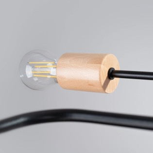 Lámpara Zano negro, 6 luces