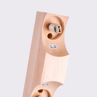 Regleta Liea 2 luces, madera natural