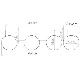 Regleta Liea 3 luces, madera natural