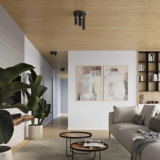 Plafón Vaza negro, 5 luces