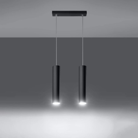 Lámpara colgante Vaza negro, 2 luces