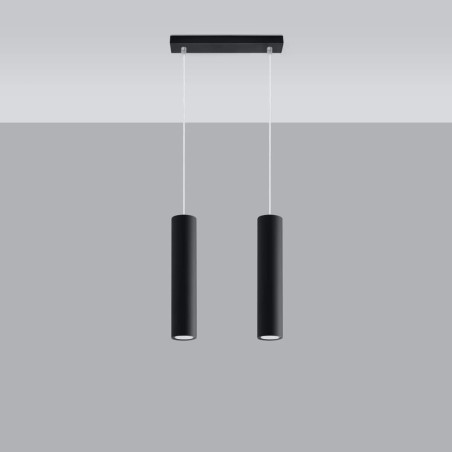 Lámpara colgante Vaza negro, 2 luces