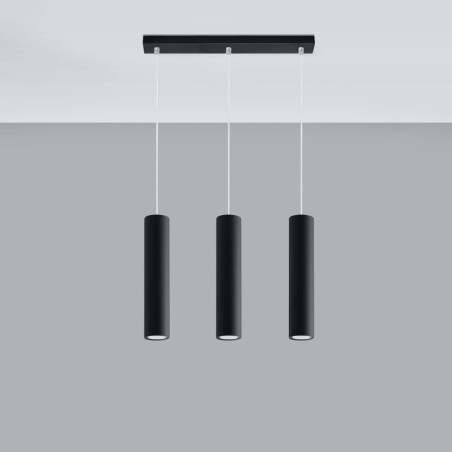 Lámpara colgante Vaza negro, 3 luces