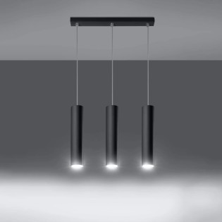 Lámpara colgante Vaza negro, 3 luces