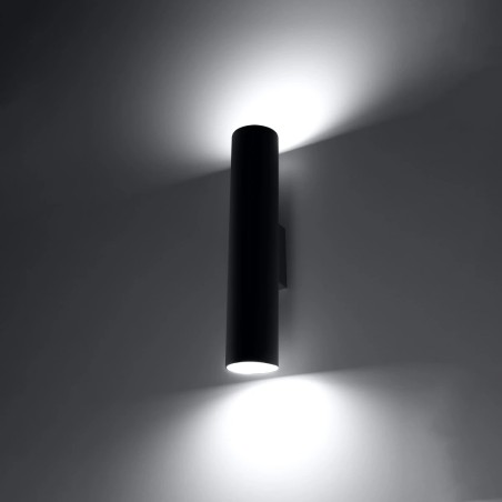 Aplique de pared Vaza negro, 2 luces