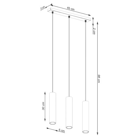 Lámpara colgante Vaza beige, 3 luces