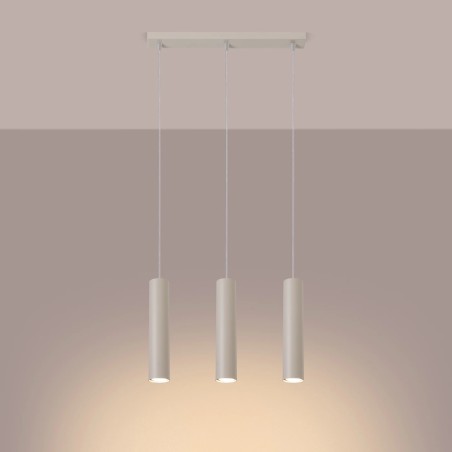 Lámpara colgante Vaza beige, 3 luces