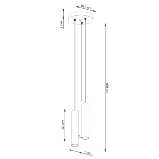 Lámpara colgante Vaza beige, 3 luces