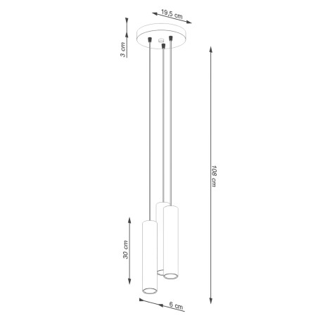 Lámpara colgante Vaza beige, 3 luces