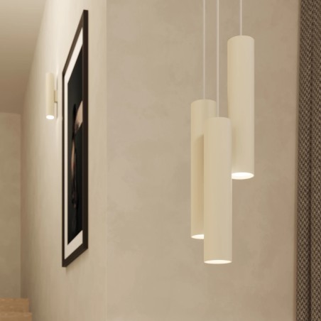 Lámpara colgante Vaza beige, 3 luces