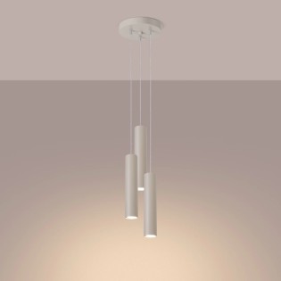 Lámpara colgante Vaza beige, 3 luces