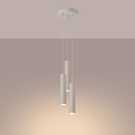 Lámpara colgante Vaza beige, 3 luces