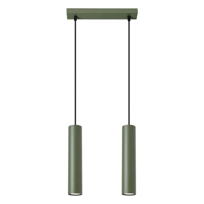 Lámpara colgante Vaza verde oliva, 2 luces