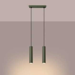 Lámpara colgante Vaza verde oliva, 2 luces