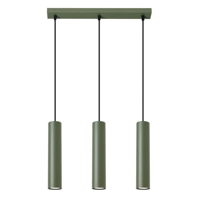 Lámpara colgante Vaza verde oliva, 3 luces