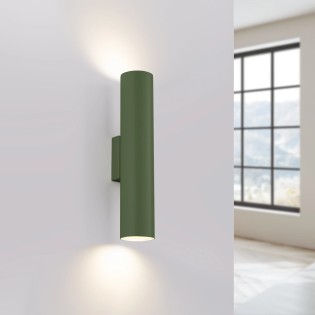 Aplique de pared Vaza verde oliva, 2 luces