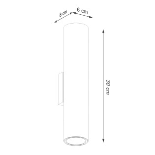 Aplique de pared Vaza verde oliva, 2 luces