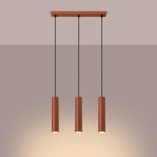 Lámpara colgante Vaza rojo, 3 luces