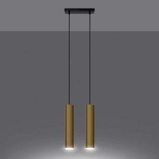 Lámpara colgante Vaza dorado pulido, 2 luces