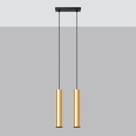 Lámpara colgante Vaza dorado pulido, 2 luces