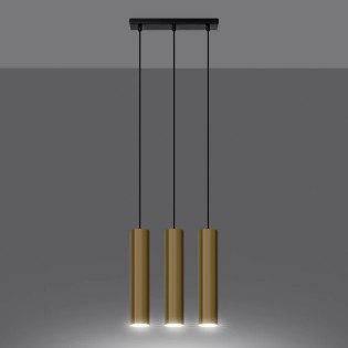 Lámpara colgante Vaza dorado pulido, 3 luces