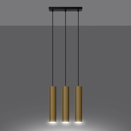 Lámpara colgante Vaza dorado pulido, 3 luces