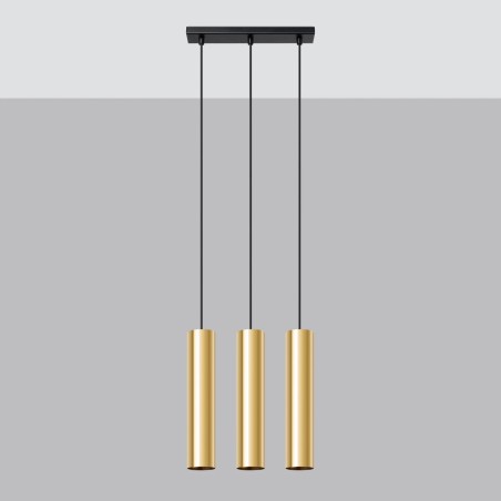Lámpara colgante Vaza dorado pulido, 3 luces