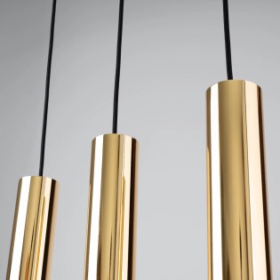 Lámpara colgante Vaza dorado pulido, 3 luces