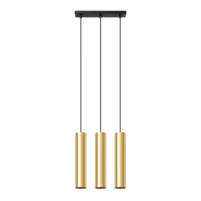 Lámpara colgante Vaza dorado pulido, 3 luces