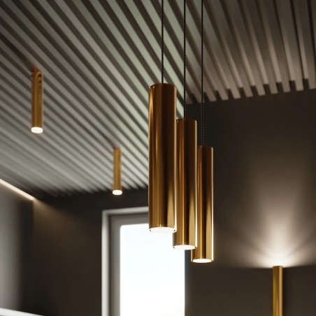 Lámpara colgante Vaza dorado pulido, 3 luces