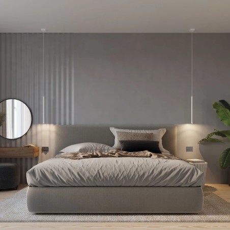 Lámpara colgante Vacu blanco, 1 luz