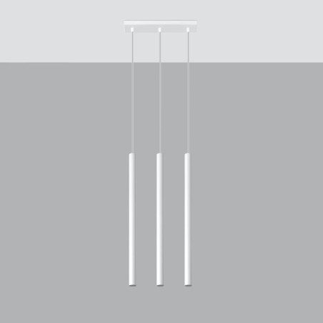 Lámpara colgante Vacu blanco, 3 luces
