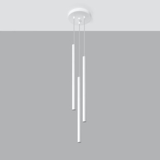 Lámpara colgante Vacu blanco, 3 luces