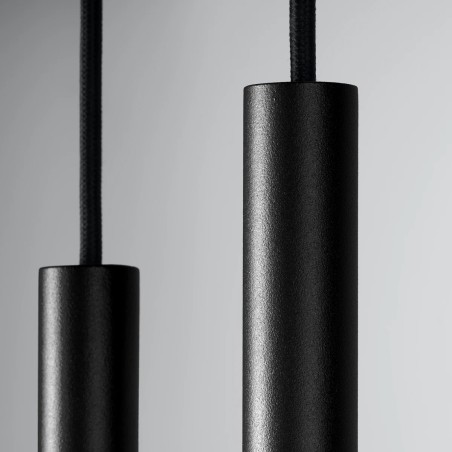 Lámpara colgante Vacu negro, 2 luces