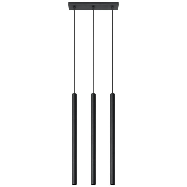 Lámpara colgante Vacu negro, 3 luces