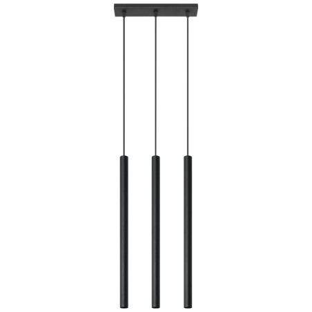 Lámpara colgante Vacu negro, 3 luces