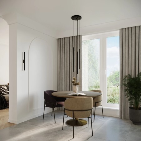 Aplique de pared Vacu negro, 2 luces