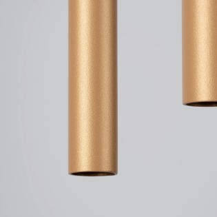 Lámpara colgante Vacu dorado, 2 luces