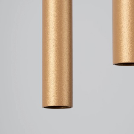 Lámpara colgante Vacu dorado, 2 luces